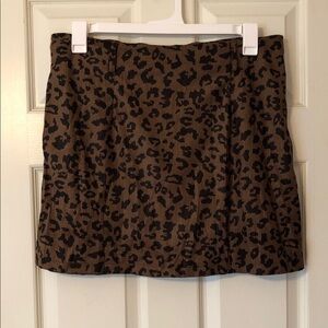 SHEIN Brown Leopard Mini Skirt